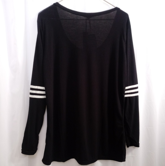 New Poof Apparel Varsity Style Knit Long Sleeve Tee - Picture 4 of 7